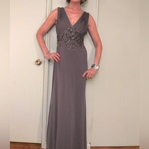 Olive, beaded gown, size 6
